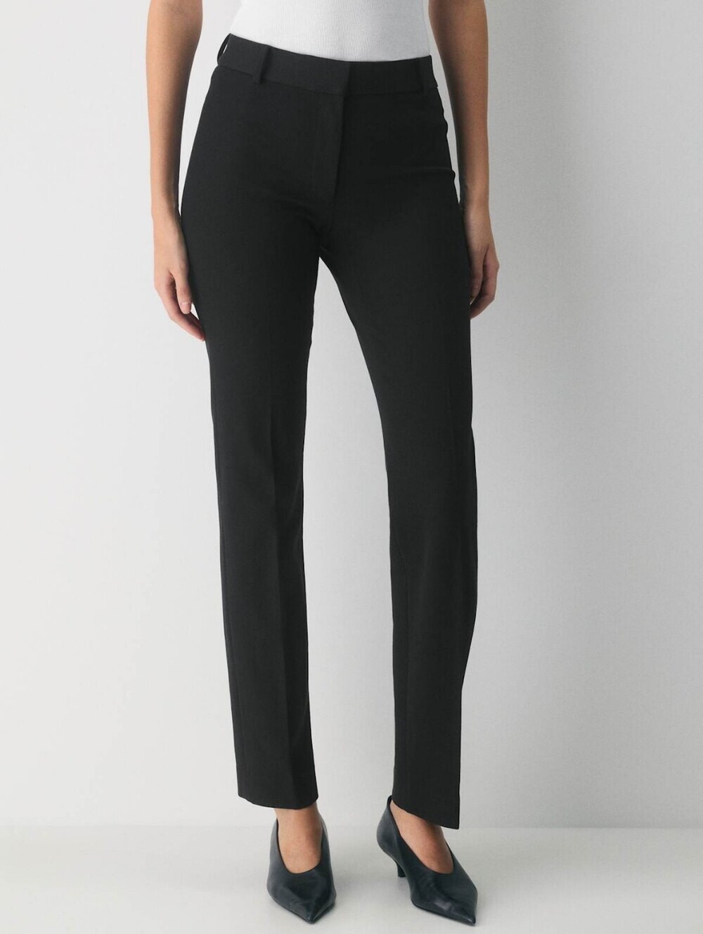 NWT Aritzia Babaton Royalton Pant Slim-fit Straight-leg Twill Pants Black Sz 10